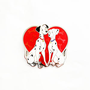 Pongo and Perdita Red Heart Pin