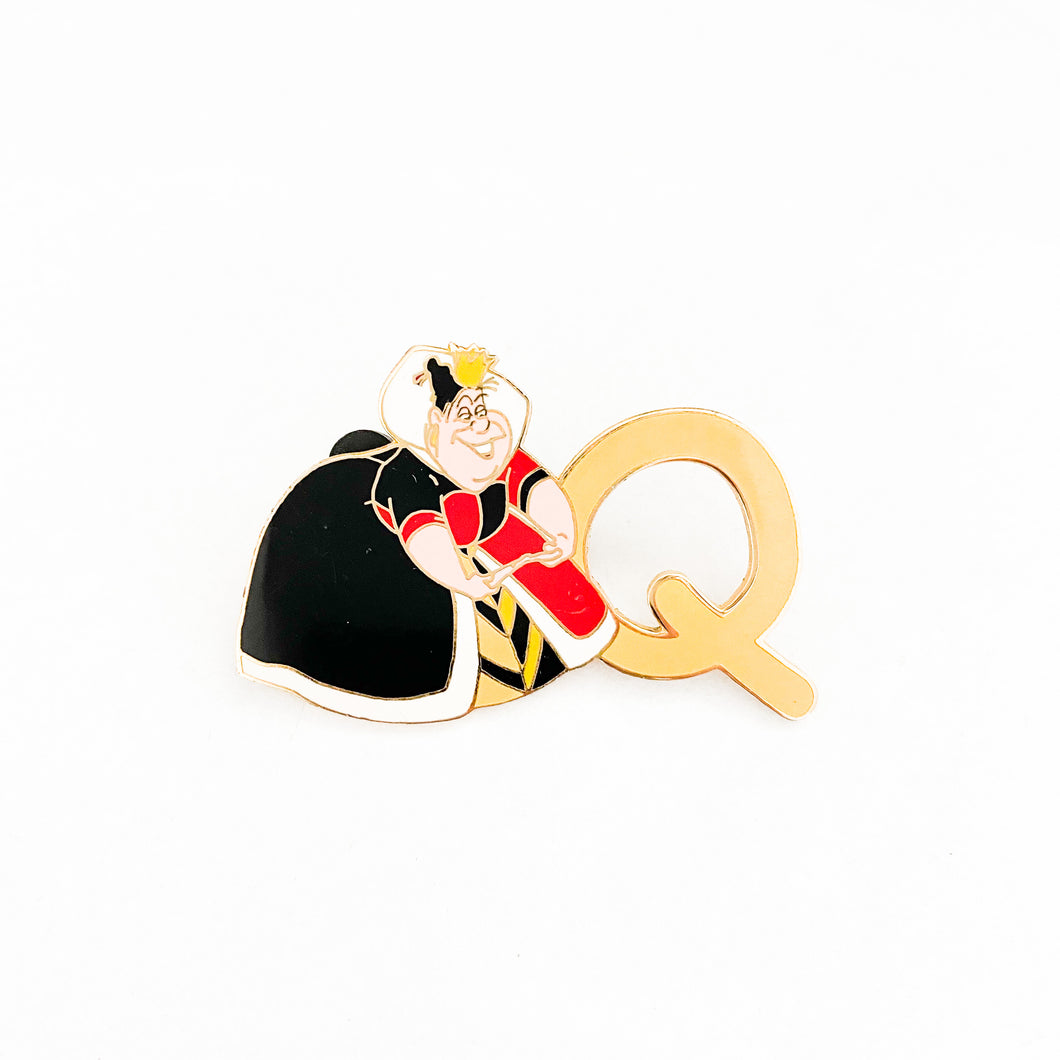 Letter Q Alphabet - Queen Of Hearts Pin