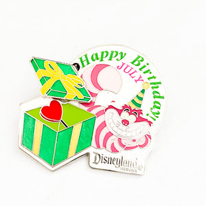 Happy Birthday July - Cheshire Cat Present Slider Pin