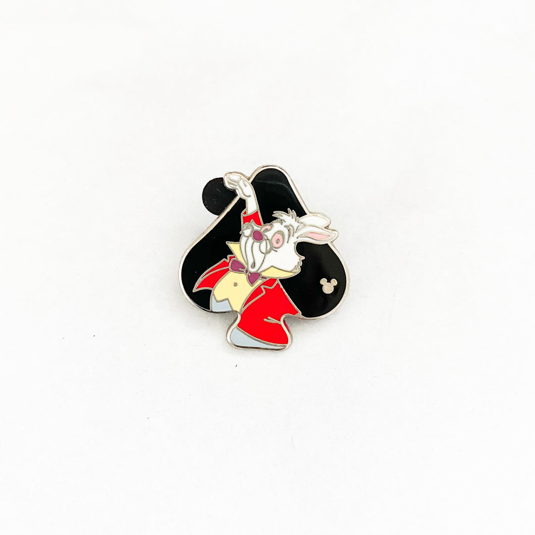Hidden Mickey - Card Suits - White Rabbit Pin