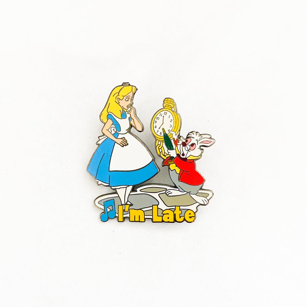 Magical Musical Moments - I'm Late - Alice & White Rabbit Pin