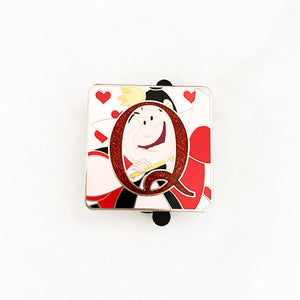 Alphabet Mystery - "Q" - Queen Of Hearts Glitter Chase Pin