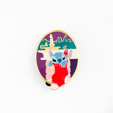 Disney Auctions - Stitch In Christmas Stocking Pin