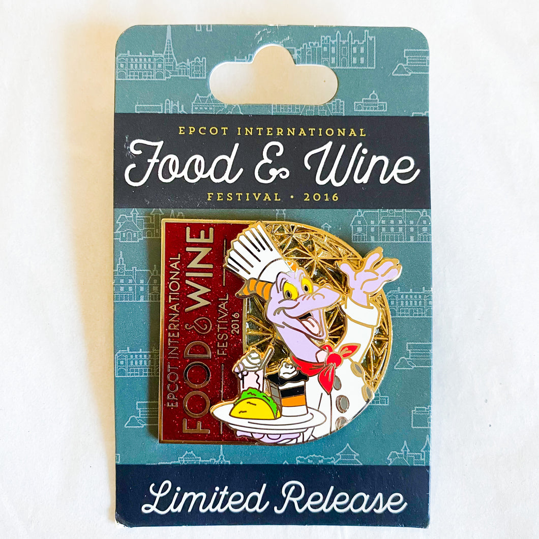 Epcot International Food & Wine 2016 - Figment Logo Pin