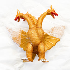 Marmit Godzilla Vinyl Wars Gold Glitter Ghidorah Sofubi Vinyl Figure